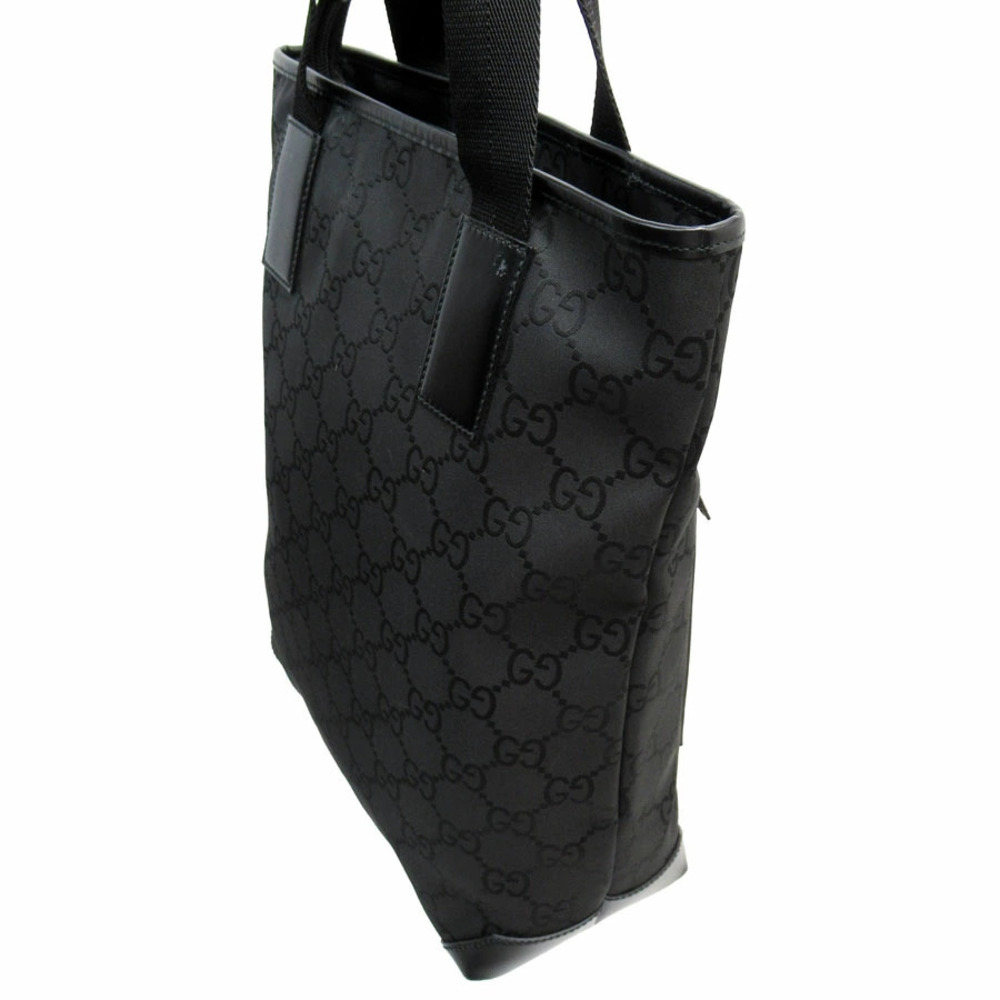 Gucci GG tote bag tonal leather trim shoulder straps Black - Picture 2 of 5